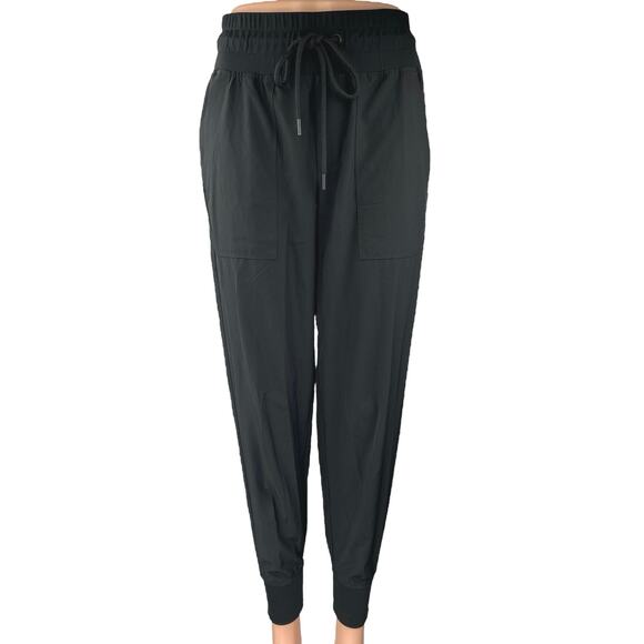 Lou & Grey Black High Waisted Drawstring Tapered Jogger Sweat Pants Size XS - Picture 1 of 5